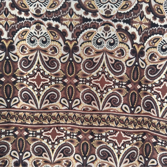 Axcess Brown Paisley Long Sheer Sleeve Top - Picture 6 of 10